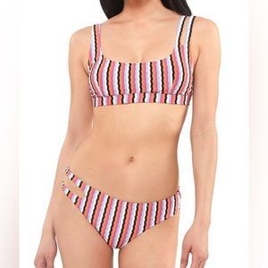 Jessica Simpson Women’s Singlet Bra w/ Slash Strap Swimsuit Set